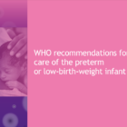 page de garde des recommandations OMS sur les prématurés et faibles poids de naissance