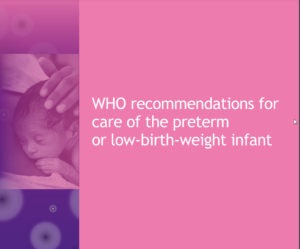 page de garde des recommandations OMS sur les prématurés et faibles poids de naissance